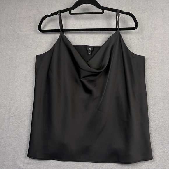 River Island Tops - River Island Camisole Women US 14‎ Black Cowl Neck Tank Top Chic Minimalist Core